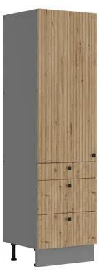 Produktbild von Küche AVA Artisan Hochschrank 60 cm Lamellenoptik Küchenzeile Einbauküche