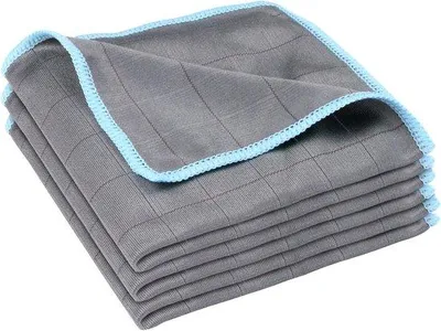 Obrázok produktu pre Sada 3 uhlíkových brúsnych utierok z mikrovlákna na okná, 30 x 30 cm, leštiace utierky bez vlákien na okná a autá bez škrabancov, ideálne pre lesklé výsledky