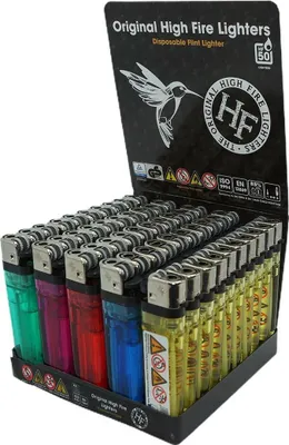 Produktbild von High Fire Feuerzeuge mit Feuerstein, 50 Stück, BOX-Mix