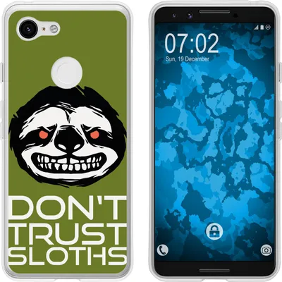 Produktbild von PhoneNatic Case kompatibel mit Google Pixel 3 Silikon-Hülle Crazy Animals Faultier M3