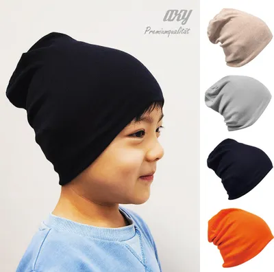 Produktbild von axy Kinder Slouch Beanie Long Mütze 1-5 Jahre alt Schwarz KIMU1