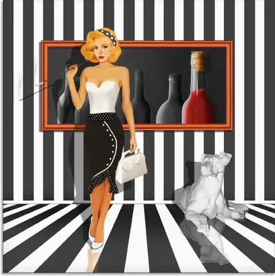 Produktbild von ARTland Glasbild Das Damenquartett 4 Schwarz-Weiss Größe: 50x50 cm