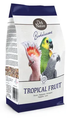 Produktbild von Deli Nature Birdelicious Tropical Friut 750g - Ergänzung für die Ernährung und Leckerli für Papageien Deli Nature