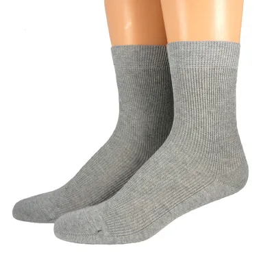 Produktbild von Herren Socken aus Bio Baumwolle 1:1 Rippe Grau Meliert Größe 51-52
