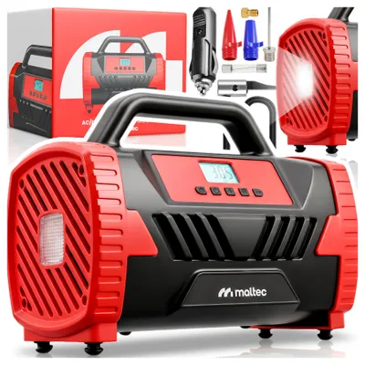 Immagine prodotto di Compressore da auto, gonfiatore digitale per pneumatici 150 PSI 12 V/230 V, pompa ad aria con LED, spegnimento automatico, per auto, biciclette e palloni