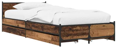 Productafbeelding van vidaXL Bedframe met hoofdeinde, gerecycled hout, 80 x 200 cm, houtvezel