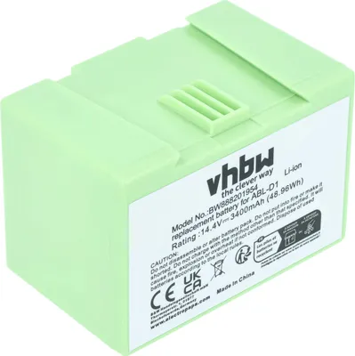 Produktbild von vhbw Akku kompatibel mit iRobot Roomba e619240, e6134, e619840, e515840, e515440, e6198, e619820, e5158 Saugroboter Schwarz (3400 mAh, 14,4 V, Li-Ion)