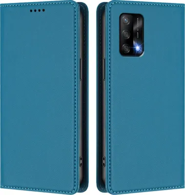 Immagine prodotto di Custodia in pelle per Oppo A74 4G/A95 4G/F19/F19s, custodia a libro magnetica in Finto cuoio con supporto, blu lago