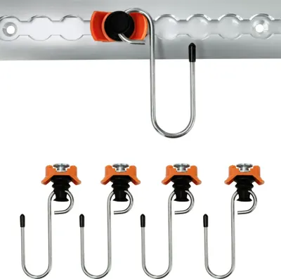 Produktbild von Fitting mit Haken für Airlineschiene, Zubehör zum Aufhängen bis 50 kg – 4er Set | Airlineschienen Fittings für Lieferwagen, Wohnmobile, LKWs