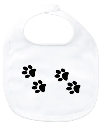 Produktbild von Huuraa Baby Lätzchen Fußtapsen Tapsen White Klettverschluss  Baumwolle Latz Geschenkidee