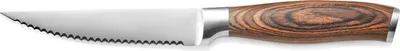 Image de WAS Germany 12 Couteaux à steak avec manche en bois Acier inoxydable 11,5 cm