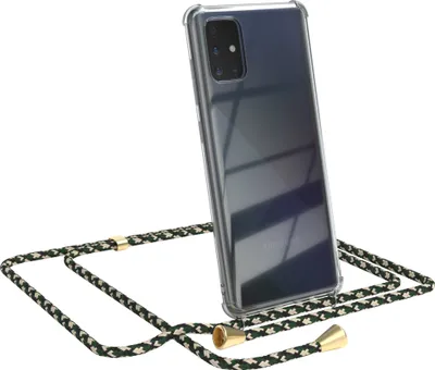 Produktbild von EAZY CASE Handykette kompatibel mit Samsung Galaxy A71, Handyhülle mit Umhängeband, Handykordel, Schutzhülle Clear, Band in Grün