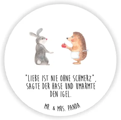 Produktbild von Mr. & Mrs. Panda magnet Hase Igel - Weiß - Geschenk, für fotos, Herzschmerz, kühlschrank, Magnetknopf, Trösten, Liebe Spruch, Kühlschrankmagnet, Gute Laune, pinnwand, und