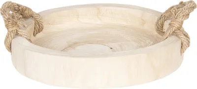 Obrázek produktu pro Clayre & Eef Dekorace Servírovací podnos Ø 35 cm Hnědé dřevo