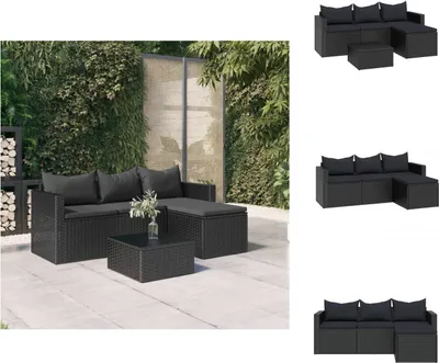 Produktbild von vidaXL Garten-Lounge-Set Schwarz Poly Rattan -  Gartenmöbel-Sets