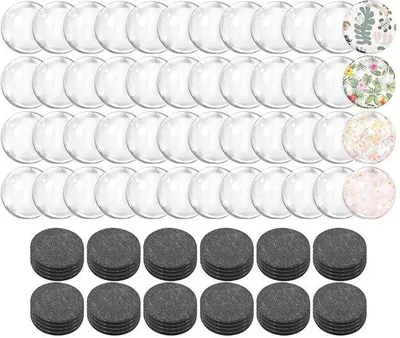 Produktbild von Gläserne Cabochon-Magneten, selbst gefertigte Fotomagneten, 48 Stück 25 mm transparente Gläserncabochons, 48 Stück Magnetplatten, individuell hergestellte Magnete für Magnethalter, Kühlschrank, Whiteboard und Büro.