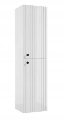 Obrázek produktu pro Domodomo koupelnová skříň závěsná skříň 140 x 35 cm, úzká koupelnová skříň bílá, nástěnná skříň do koupelny - koupelnová skříň bílá