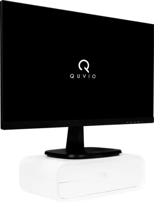 Produktbild von QUVIO Monitorständer - Monitorarm - Monitorhalterung - Monitorstanderhöhung - Inkl. 2 Ablageschubladen - Bambus