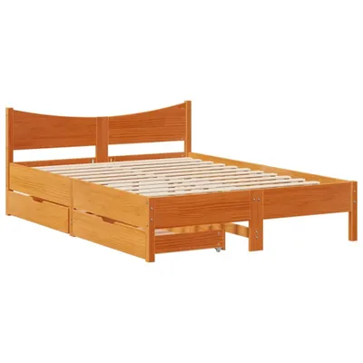 Obrázok produktu pre Posteľ so zásuvkami voskovohnedá 120x200 cm borovicový masív