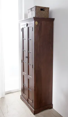Produktbild von MASSIVMOEBEL24 Schrank Akazie 73x45x180 nougat lackiert OXFORD #901