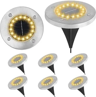 Produktbild von Solare Gartenbeleuchtung 8-teilig 16 LEDs warmweiß wasserdicht