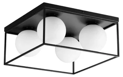 Produktbild von Zeitgenössische Deckenleuchte Lingotto Metall Schwarz 4 Lichter E14 28W Ip20