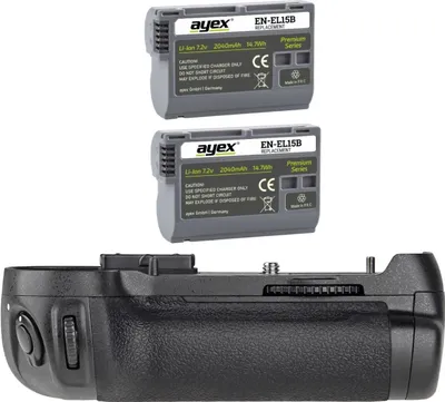 Produktbild von Batteriegriff Set für Nikon D800 D810 wie MB-D12 + 2x EN-EL15B Akku