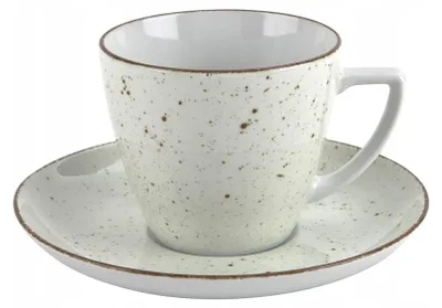 Produktbild von Lubiana Boss Tasse mit Untertasse 350ml Handgemalt Ecru