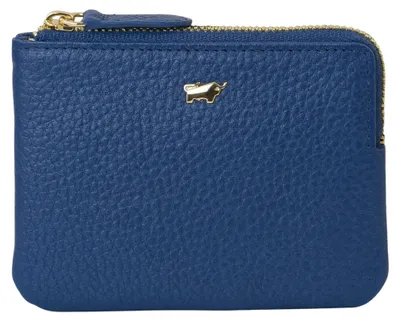 Imagen del producto de Monedero pequeño ALESSIA, modelo S, con 3 compartimentos para tarjetas y 2 para billetes, color azul, para mujer, de cuero