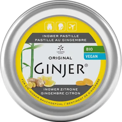 Obrázek produktu pro Zázvorové pastilky Ginjer Organic Lemon 40 g