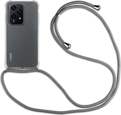 Produktbild von Handykette für Honor 200 Lite Handyhülle mit Band Case Hülle mit Kordel Handy Tasche in Grau