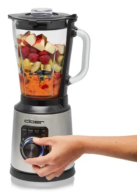 Produktbild von Cloer 6958 Standmixer mit 1,5 l Glasbehälter und 6-flügligem Messer, Mixer mit Smoothie-, Ice-Crush-, Auto-Clean-Programmen & Puls-Funktion, stufenlos einstellbare Geschwindigkeit, 1200 W