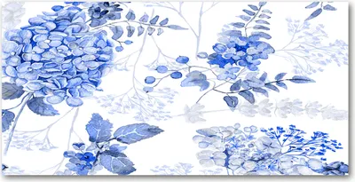 Produktbild von Tulup® Glas-Bild - 100x50 -Wandkunst - Wandbild hinter gehärtetem Sicherheitsglas  - Blumen & Pflanzen - Blumenmuster - Blau