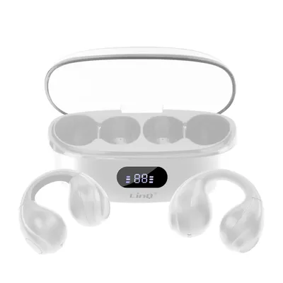 Obrázok produktu pre LinQ, bezdrôtové slúchadlá Bluetooth s mikrofónom s klipom, biele