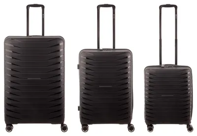 Produktbild von Franky Koffer 3er Set PP15-55DF/69DF/77DF Spinner Gr. S/M/L mit TSA-Zahlenschloss Dehnfalte black