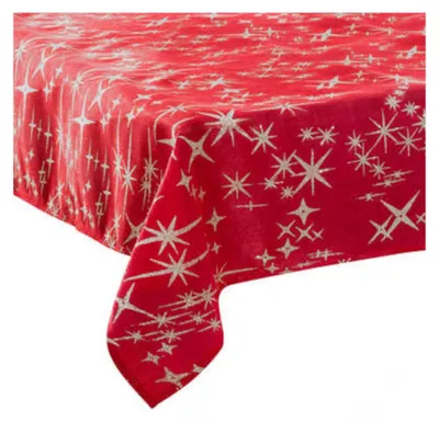 Produktbild von STARS SPARK Weihnachts-Tischdecke, rot, 140 x 240 cm