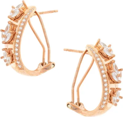 Produktbild von Ohrringe aus 925 Silber, vergoldet, mit Zirkonia, Goldschmuck für Damen