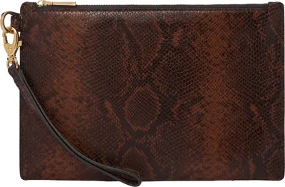 Produktbild von FOSSIL Handgelenktasche Utensilientasche Wristlet Brown Python dunkelbraun