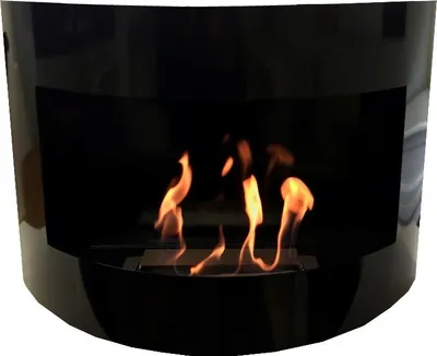 Image de Cheminée à l'éthanol et au gel Modèle SAAR noir, brûleur réglable en acier inoxydable inclus