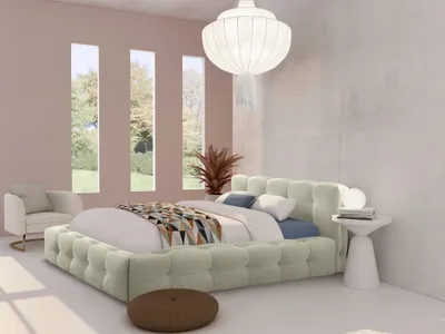 Produktbild von Polsterbett Doppelbett AURORA 180x200cm Komplettset in Stoff Boston Toffee