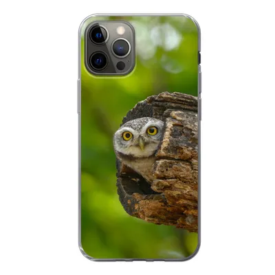 Produktbild von MuchoWow® Handyhülle Schutzhülle Hülle für iPhone 12 Pro Eule - Baby - Baum Silikon Softcase Handy Hülle - Abdeckung