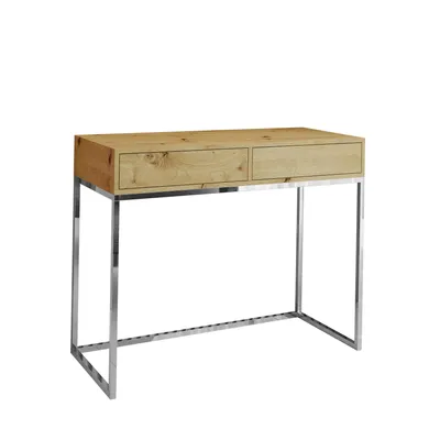 Image de AX LIVING Coiffeuse moderne Lortie 80 cm pietement en chene Wotan chromé