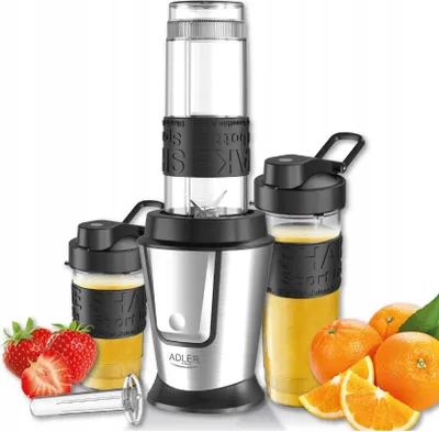 Obrázek produktu pro Adler | Mixér | AD 4081 | Stolní | 800 W | Materiál słoika BPA Free Plastic | Pojemność słoika 0,4 + 0,57 L | Kruszenie lodu | Czarny/stal nierdzewna