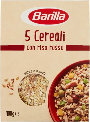Produktbild von Barilla 5 Cereali con Riso rosso mit rotem Reis Vollkorn italienisch 400g