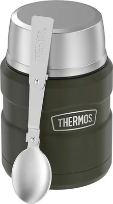 Produktbild von Lebensmittelthermoskanne mit Löffel und Becher - grün