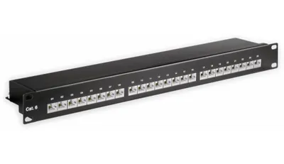 Obrázek produktu pro Goobay 93048, RJ-45, Cat6, 22/26, Černá, Instalace do racku, 1U
