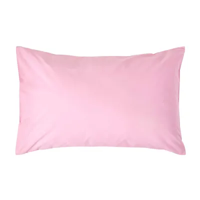 Image de HOMESCAPES Taie d'oreiller densité 200 rose, 48 x 74 cm