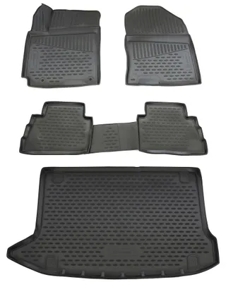 Produktbild von Gummi Kofferraumwanne + Fußmatten Set für Hyundai Kona, Bj. 2017-