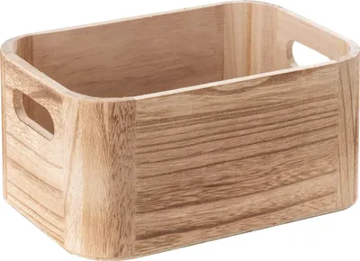 Produktbild von Holzkiste - Braun - Paulowniaholz - 22,5 x 11 cm - mit Griffen