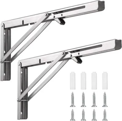 Produktbild von Klappbarer Edelstahl-Arbeitsplatz, 400mm, platzsparend, Wandmontage